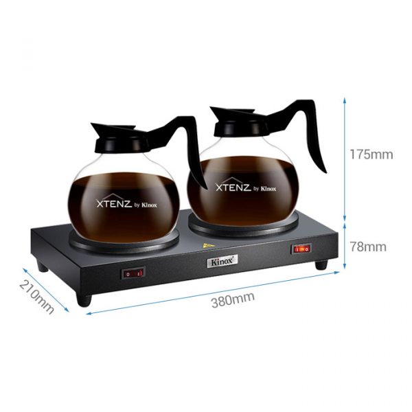 Kích thước bộ bếp hâm cà phê và bình thủy tinh Kinox CF23-B39